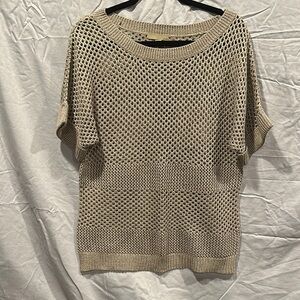 One A Taupe Knit Crew Neck Sweater